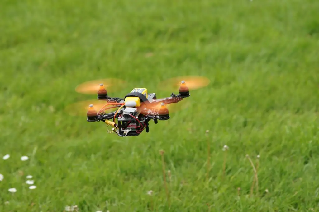 Racing drone flying