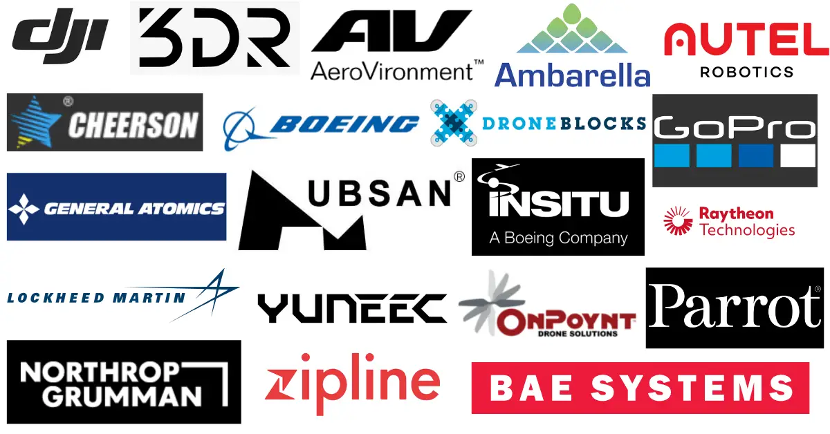 Several drone company logos